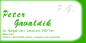 peter gavaldik business card
